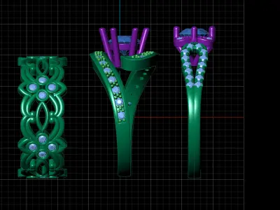 Rings triple Free 3D print model