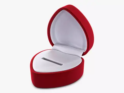 Heart Shape Ring Box Red v 1 3D model