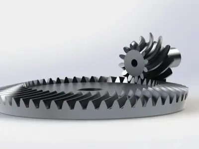 Spiral Bevel Gear Pack- Ratio 1 2 3 4  3D print model