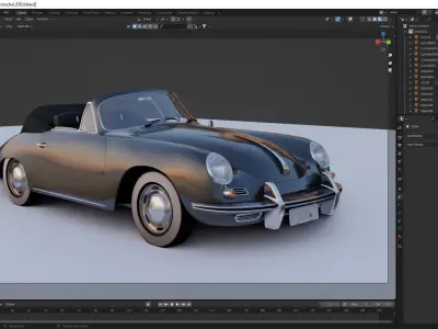 Porsche 356 b cabriolet 1962  3D model