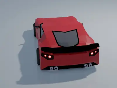 Fast car low poly Low-poly 3D model