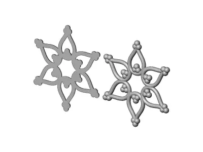 Flower rosette bead crown onlay relief 3D print model