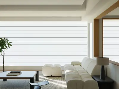 Modern Minimalist Wood Style Living Room 3D Interior Scene 3D model