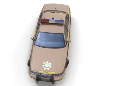 American sheriff police car  Low-poly 3D model