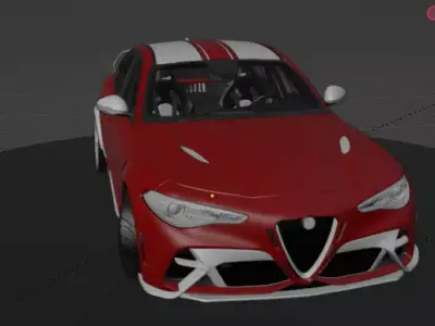 Red Alfa Romeo 3D model