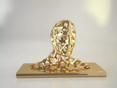 Man head sculpted 3D print model