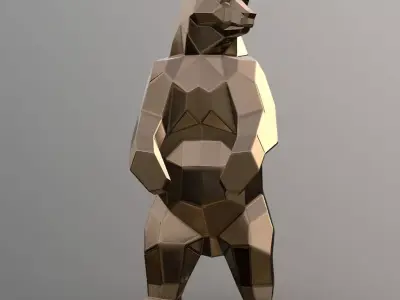 Grizzly bear 3D print model