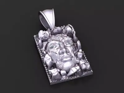 face pendant 3D printable model  3D print model