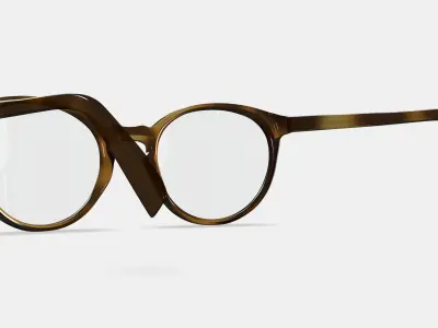 Bromley Eyeglasses in Black Walnut 3D model