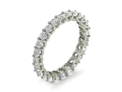 U Shaped Eternity Ring 2 point 7 mm stone size swiss 18 and EU58 3D print model