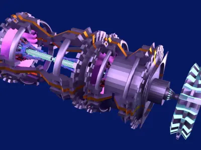 sci fi space iron piston 3D model