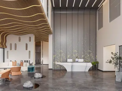 Modern reception lobby 3D model