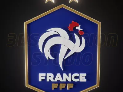 France football team  logo - Cinematic - 3D print 3D model