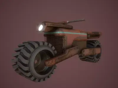 Farmer Motorcycle Low-poly 3D model