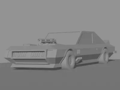 Old School Car Retro Design Low-poly 3D model