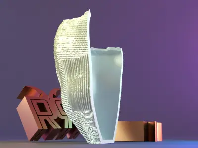Contemporary Ceramic Cartocci Textured Vase 3D print model