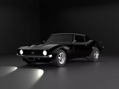Chevrolet Camaro 1969 Model Rigged Low-poly 3D model