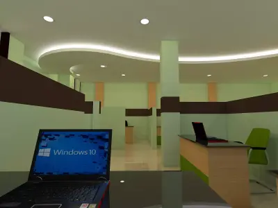 interior bank modeling 3D model