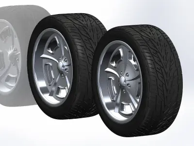 Custom wheels HRBB Twisted Columbus for your scale model 3D print model