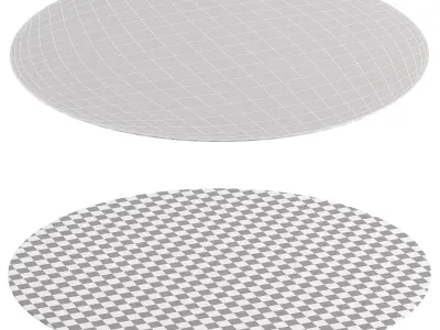 Chic faux fur rug Low-poly 3D model