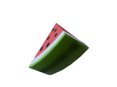 Watermelon Slice Low-poly 3D model