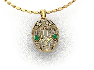snake head serpenti necklace 3D print model 3D print model
