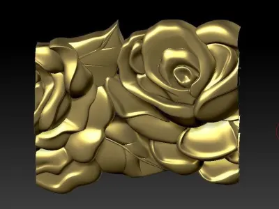 pattern CNC gold-plated sculpted wooden frame pattern 3D model  3D model