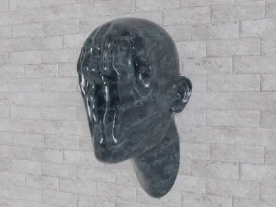 face 3D wall mask 3D print model