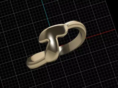 T alphabet baypass ring 3D print model