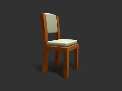 Stylized Handpainted Chair low poly Model Low-poly 3D model