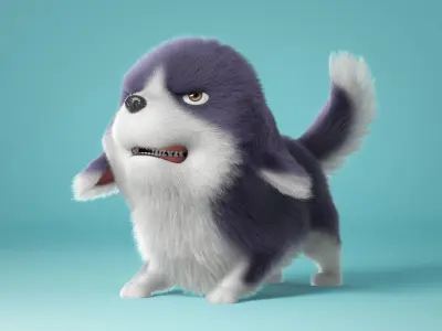 Cartoon Dog Rigged 3D model