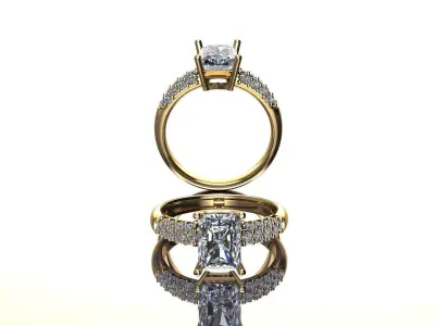 Custom Solitaire woman Ring   3D model