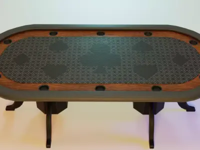 Poker table Low-poly 3D model