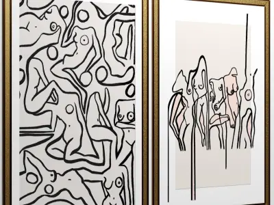 Art Frames 156- Ecstatic Nudes Art Print 2 3D model