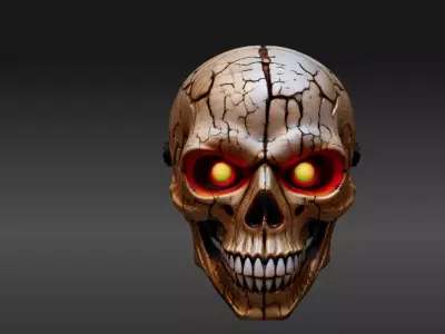 Pumpkin Skull Mask 3D Print Model Halloween Full Face Scary Mask 3D model