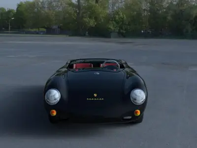 Porsche 550 Spyder black HDRI 3D model