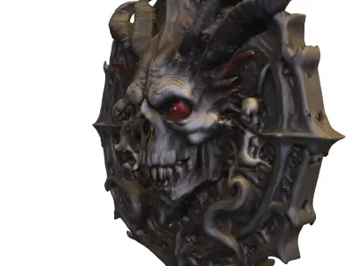 Demon Skulls Collection  Gothic Horror Low-poly 3D model