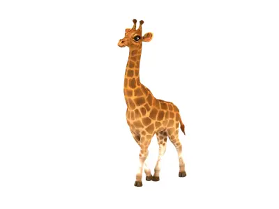 giraffe rig high-poly textured  3D model