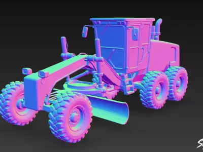 Grader Low-poly 3D model