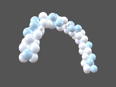 Carnival Balloon Garland V1 002 Low-poly 3D model