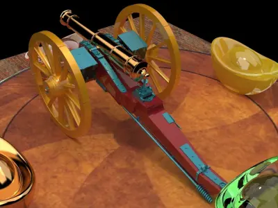 Chinese gold ingot  3D model