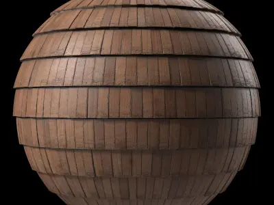 Roof Tile Materials 78- Wooden Roofing Sbsar Seamless Pbr 4k Texture