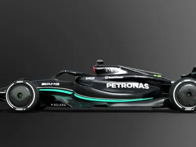 Mercedes W14 F1 RIGGED 3D model