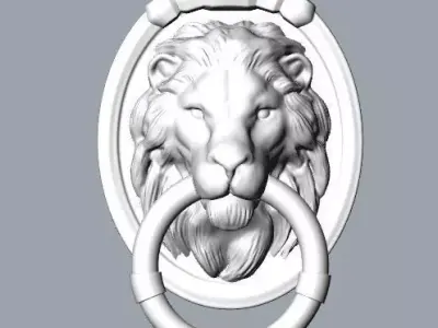 Lion door hammer  print model 3D print model