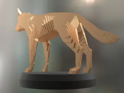 Parametric German Shepherd Dog Low-poly 3D model