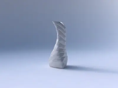 Vase twist puffy bent triangle with smooth horizontal dents 2 3D print model