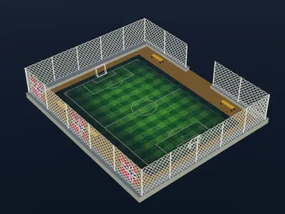 Soccer Stadium - Norway Low-poly 3D model