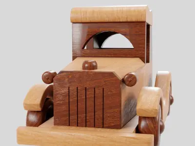 Children Vintage Car TOY Low-poly 3D model