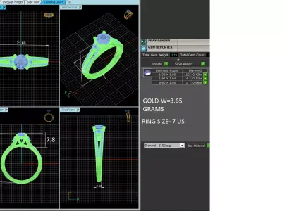 Luxury Diamond Engagement Ring CAD Design STL 3DM Files 3D print model