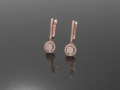 Luxury wedding earring 3D print model